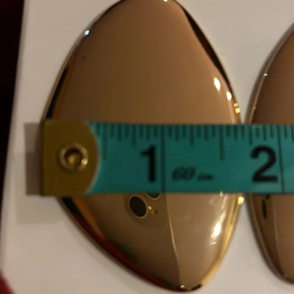 Zara Large Geo Goldtone Flat statement drop earrings - Picture 5 of 8